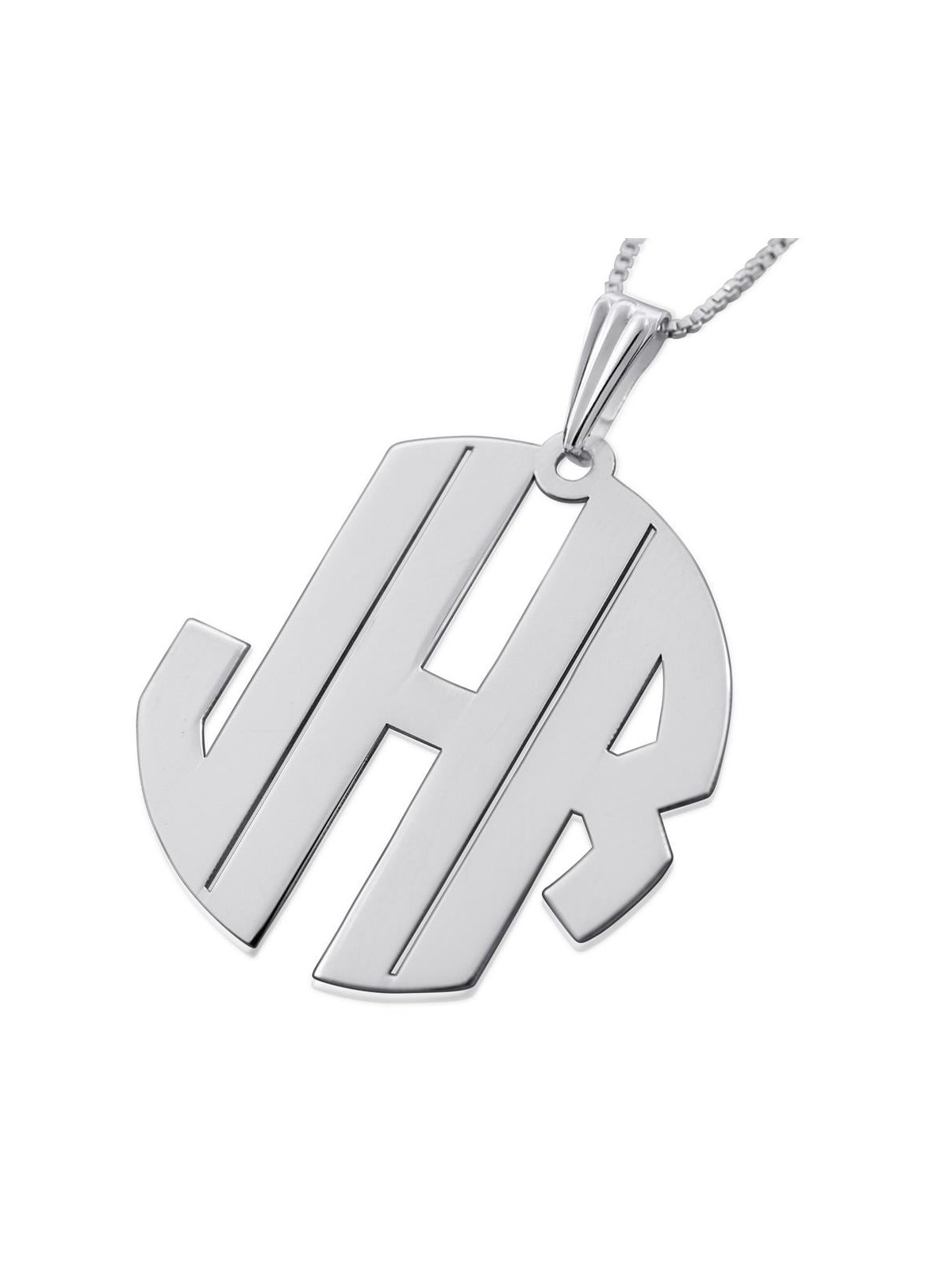 Sterling Silver / Gold Plated Block Letters Monogram Personalized Name