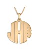 Sterling Silver / Gold Plated Block Letters Monogram Personalized Name