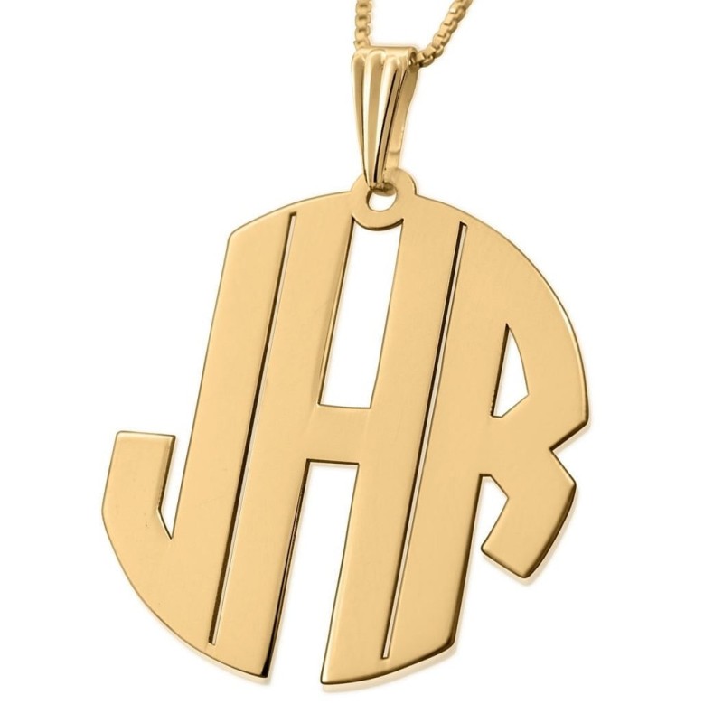 Sterling Silver / Gold Plated Block Letters Monogram Personalized Name
