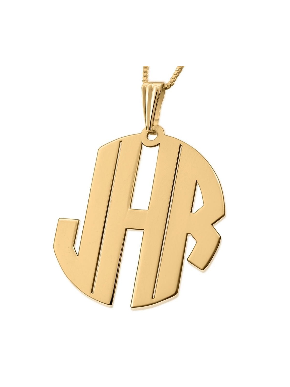 Sterling Silver / Gold Plated Block Letters Monogram Personalized Name