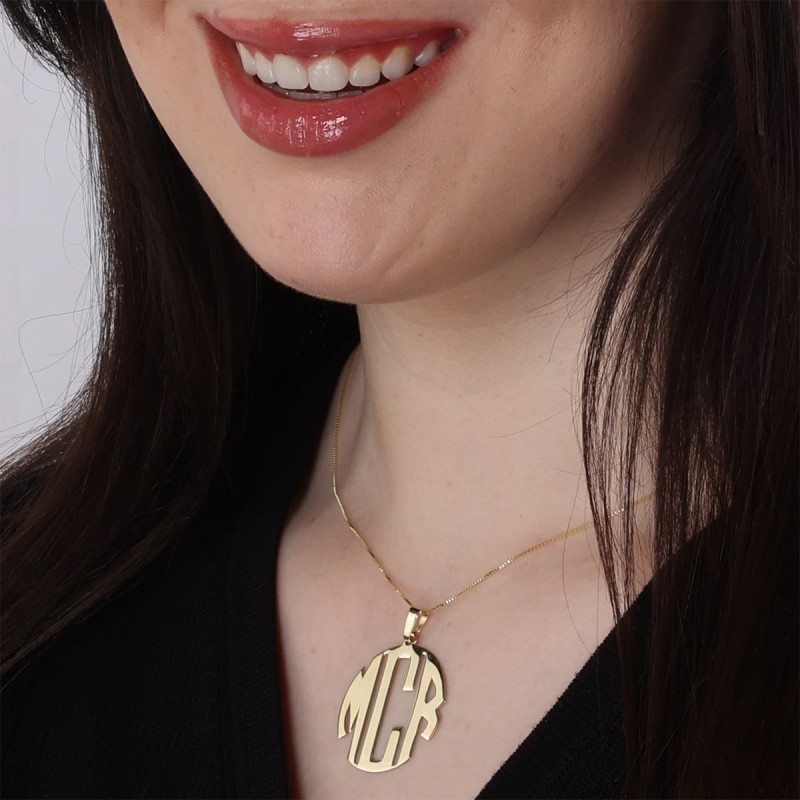 Sterling Silver / Gold Plated Block Letters Monogram Personalized Name