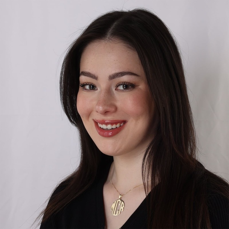 Sterling Silver / Gold Plated Block Letters Monogram Personalized Name