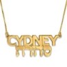 24K Gold-Plated Hebrew-English Name Necklace
