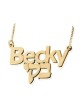 24K Gold Plated Silver Name Necklace in English & Hebrew - (Bold Type)