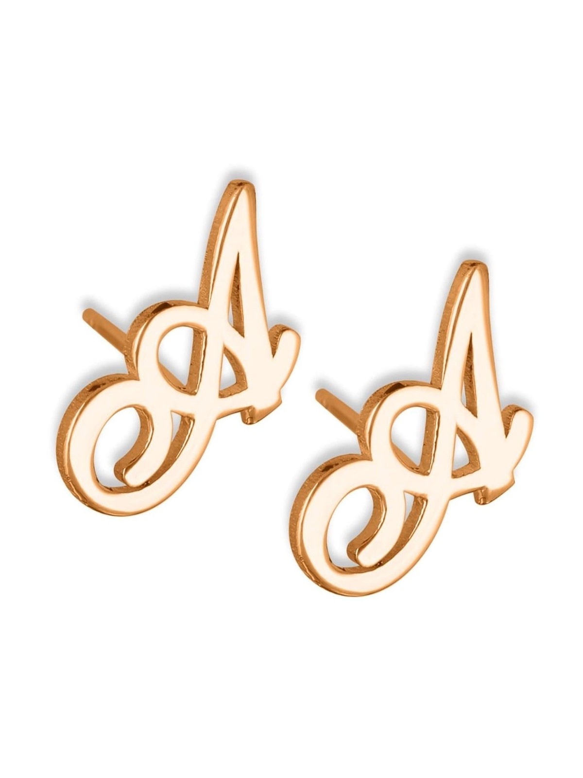 Allegro Script Initial Earrings (Sterling Silver or Gold Plated)