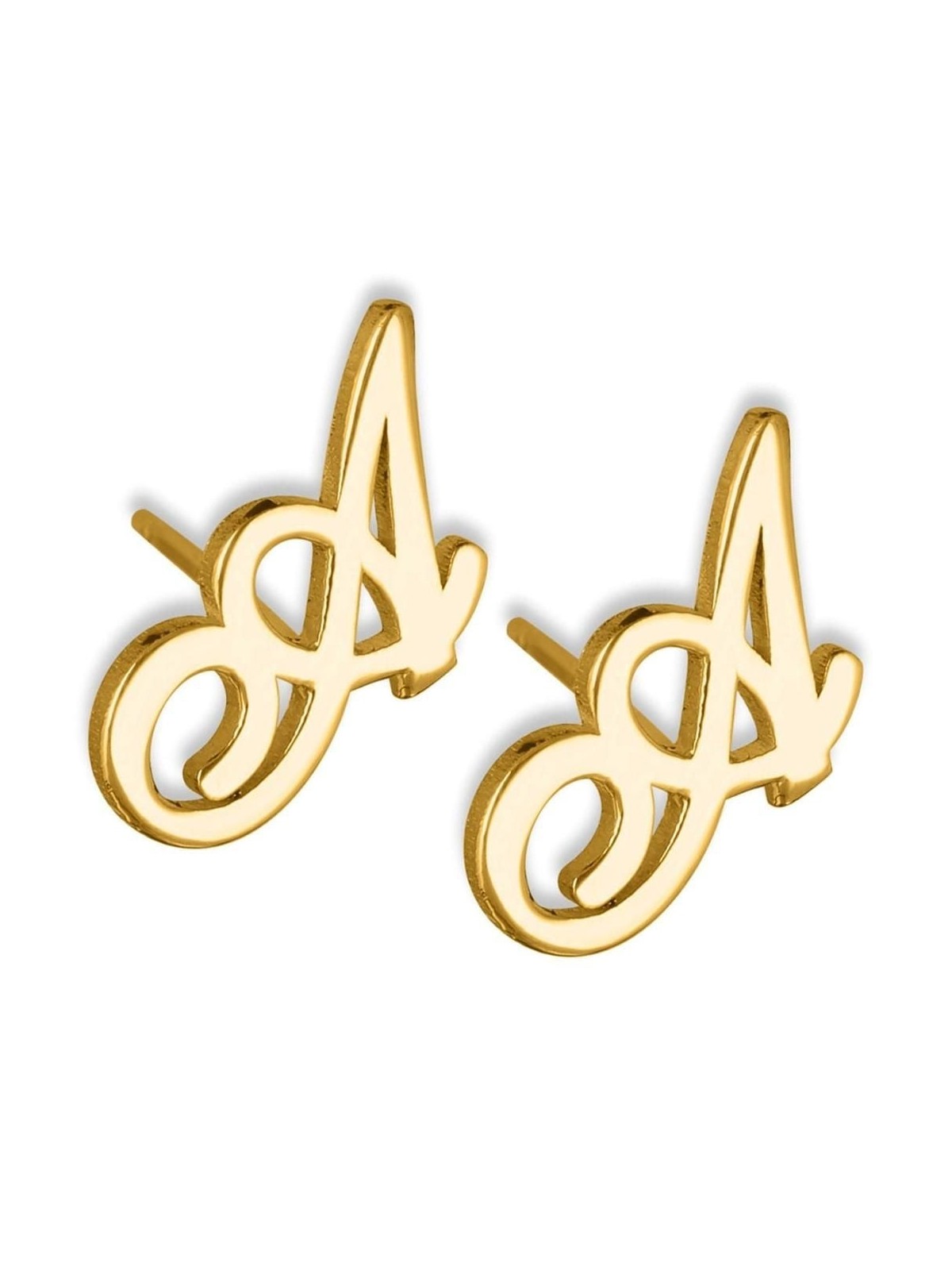 Allegro Script Initial Earrings (Sterling Silver or Gold Plated)