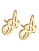 Allegro Script Initial Earrings (Sterling Silver or Gold Plated)