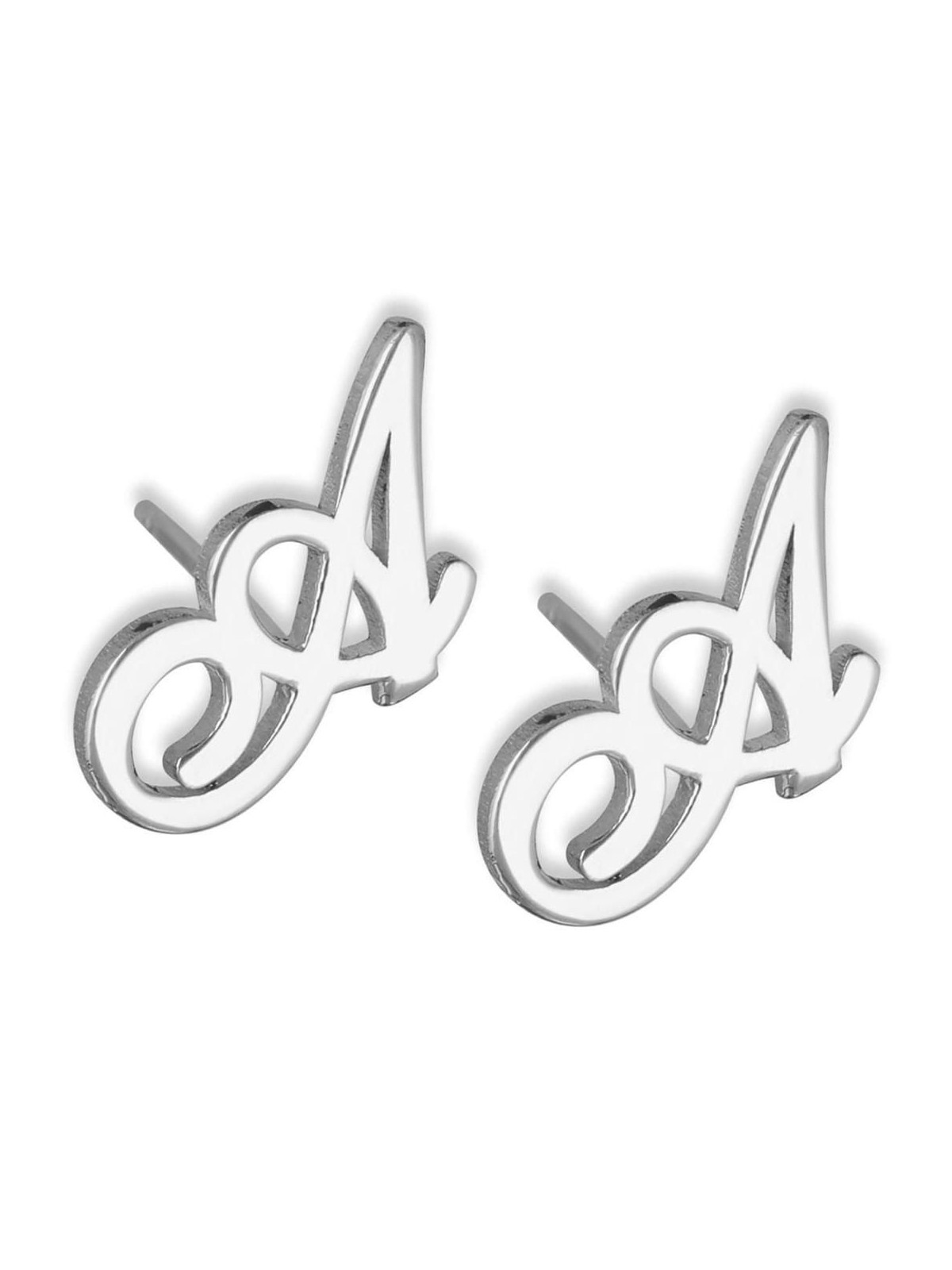 Allegro Script Initial Earrings (Sterling Silver or Gold Plated)