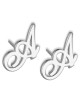 Allegro Script Initial Earrings (Sterling Silver or Gold Plated)