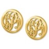 24K Yellow Gold Plated Monogram KK Initial Earrings