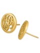 24K Yellow Gold Plated Monogram KK Initial Earrings