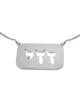 Silver Dogtag Name Necklace in Hebrew (Plate)