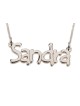 Silver Name Necklace in English - (Sandra Script)