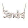 Silver Name Necklace in English - (Sandra Script)