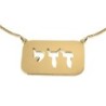 24K Gold Plated Silver Dogtag Name Necklace in Hebrew (Plate)