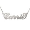 Silver Name Necklace in English - (Carrie Script)