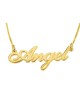 24K Gold Plated Silver Name Necklace in English - (Shelly Allegro Scri