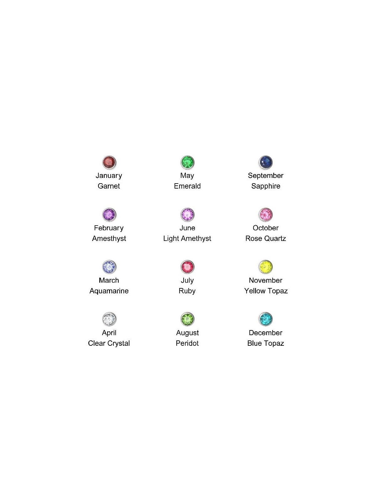 Silver Name Necklace in English with Swarovski Birthstone & Underline