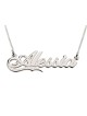 Silver Name Necklace in English - (Alessia Script)