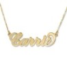 24K Gold Plated Silver Name Necklace in English - (Carrie Script)