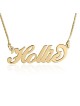 24K Gold Plated Silver Name Necklace in English - (Carrie Script)