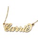 24K Gold Plated Silver Name Necklace in English - (Carrie Script)