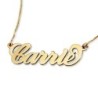 24K Gold Plated Silver Name Necklace in English - (Carrie Script)