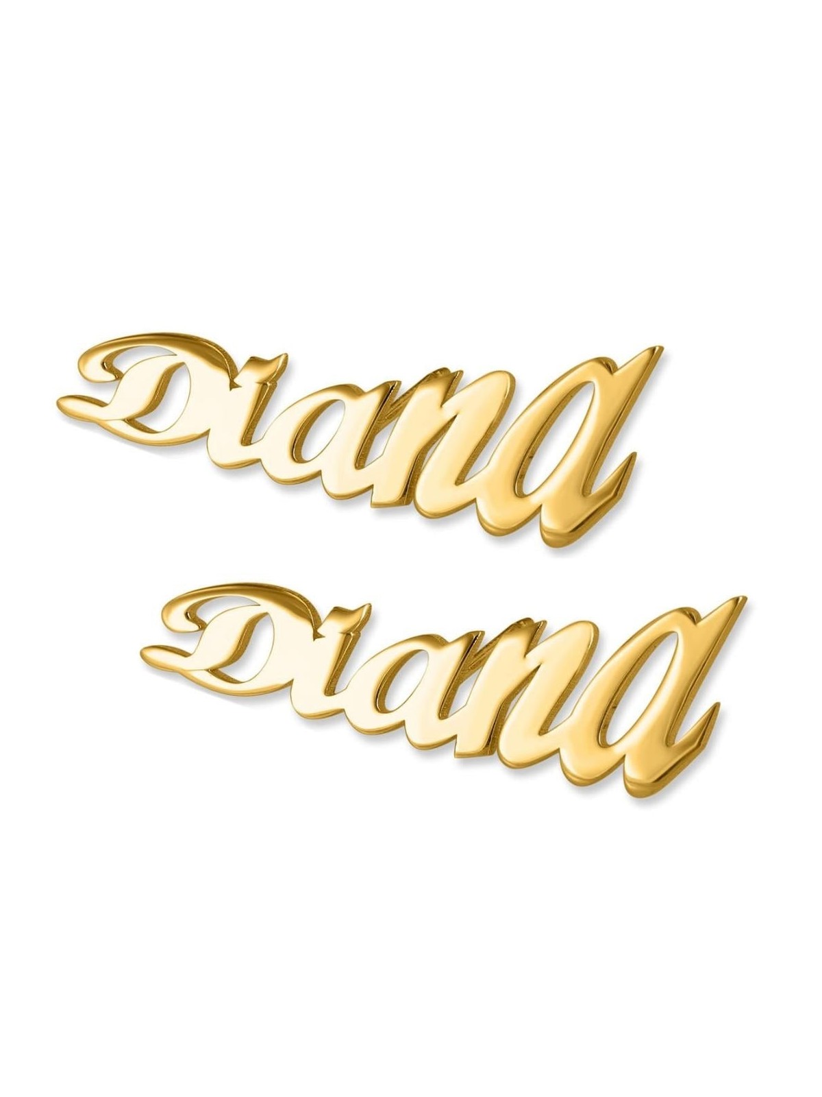 24K Yellow Gold Plated Personalized Name Earrings