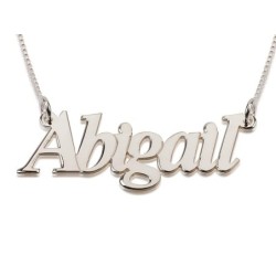 Silver Name Necklace in English - (Abigail Script)