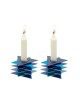 Yair Emanuel Shabbat Candlesticks Stacked Triangle S... | Candlesticks