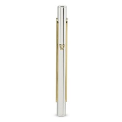Silver-Plated Mezuzah with Gold Tones by Hazorfim
