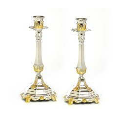 Ornate Silver Plated Candlesticks with G... | Traditional Candlesticks