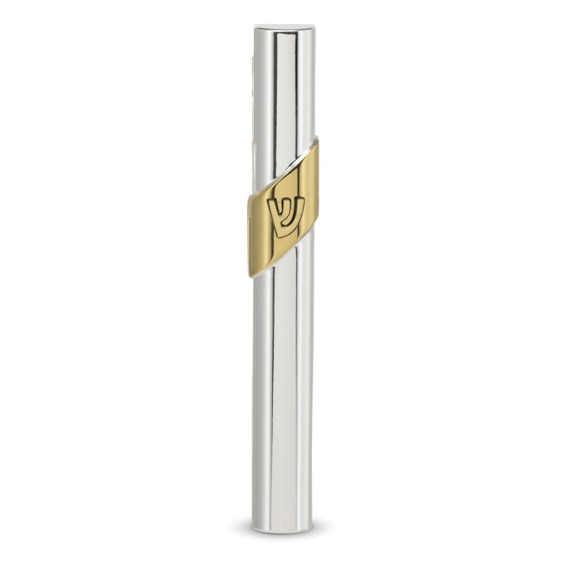 Silver-Plated Mezuzah Saragosa by Hazorfim