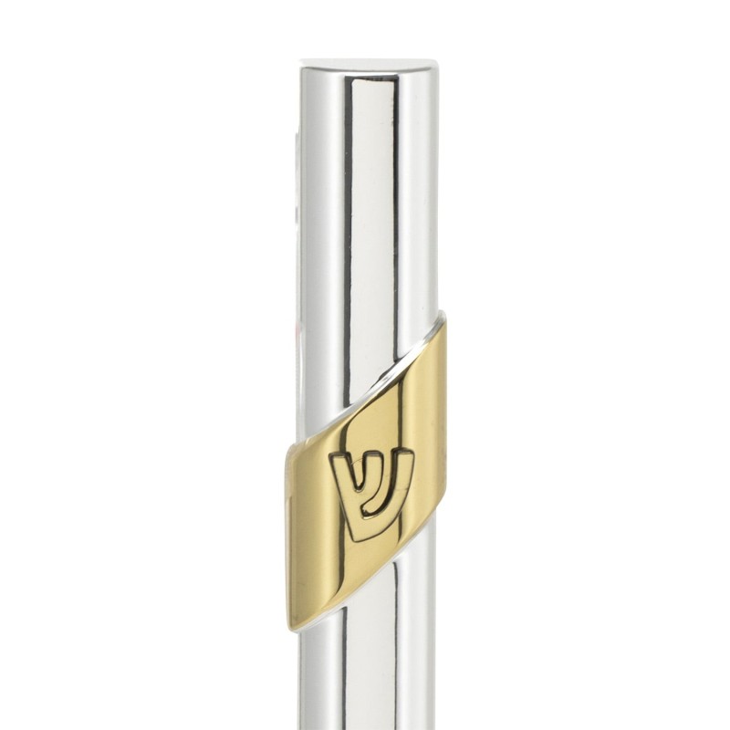 Silver-Plated Mezuzah Saragosa by Hazorfim