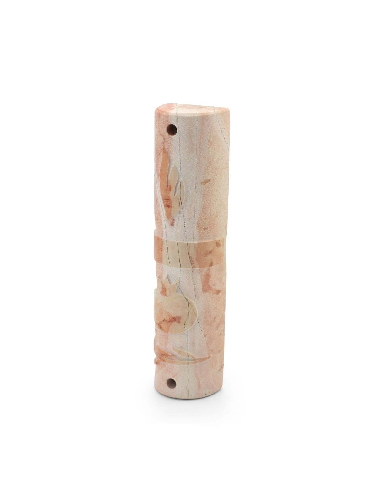 Jerusalem Stone Medium Mezuzah Case with Pomegranates - Design Option