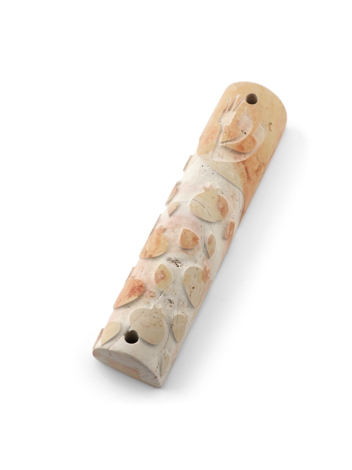 Jerusalem Stone Medium Mezuzah Case with Pomegranates - Design Option