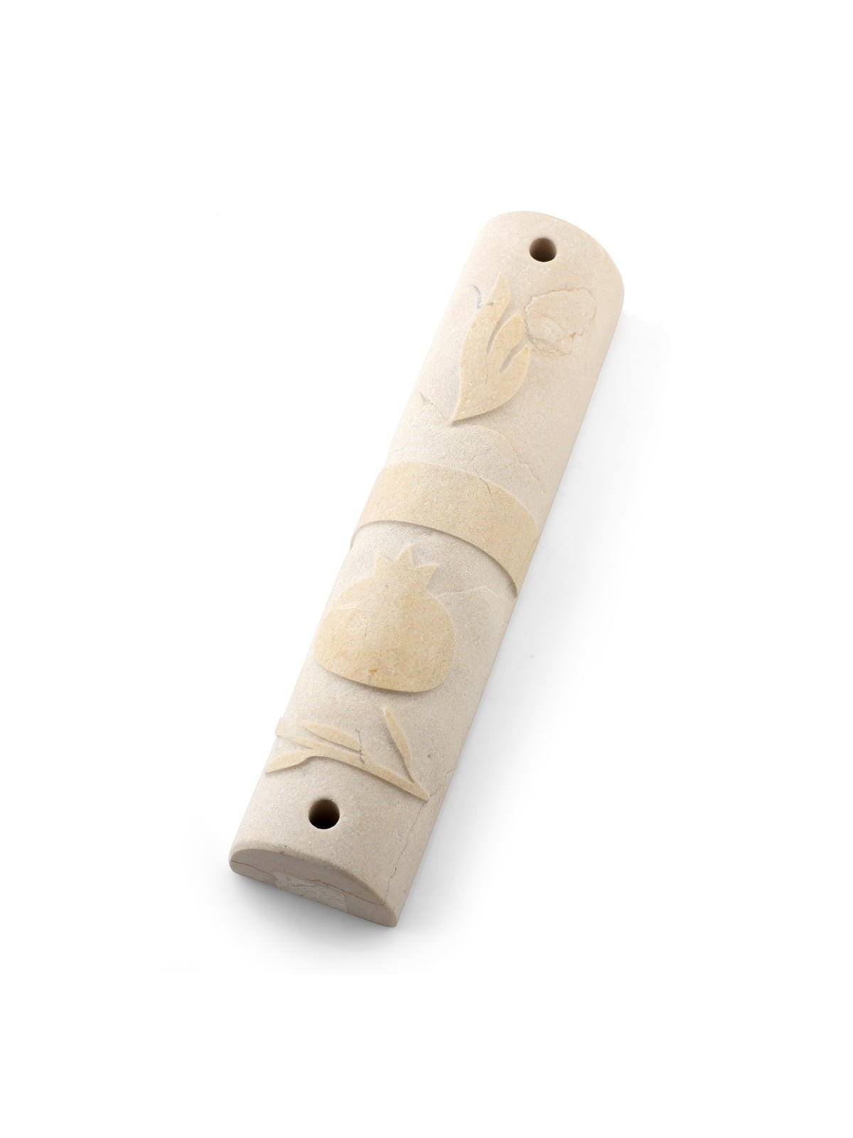 Jerusalem Stone Medium Mezuzah Case with Pomegranates - Design Option