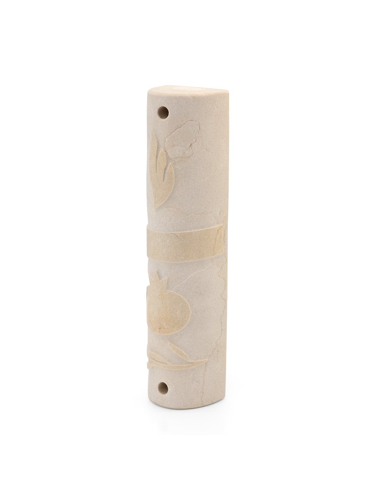 Jerusalem Stone Medium Mezuzah Case with Pomegranates - Design Option