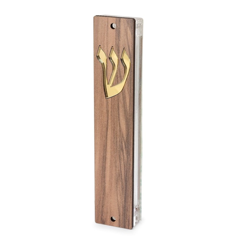 Lily Art Wooden Panel Acrylic Mezuzah Case - Color Option