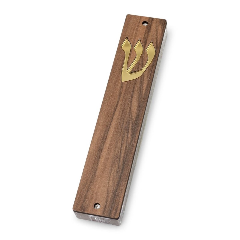Lily Art Wooden Panel Acrylic Mezuzah Case - Color Option