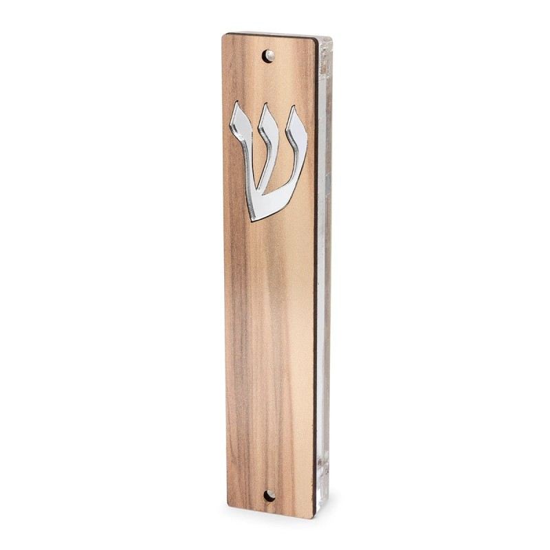 Lily Art Wooden Panel Acrylic Mezuzah Case - Color Option