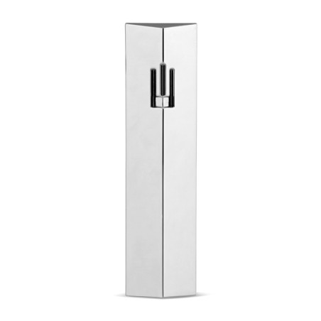 Large Silver-Plated Prism Mezuzah by Hazorfim