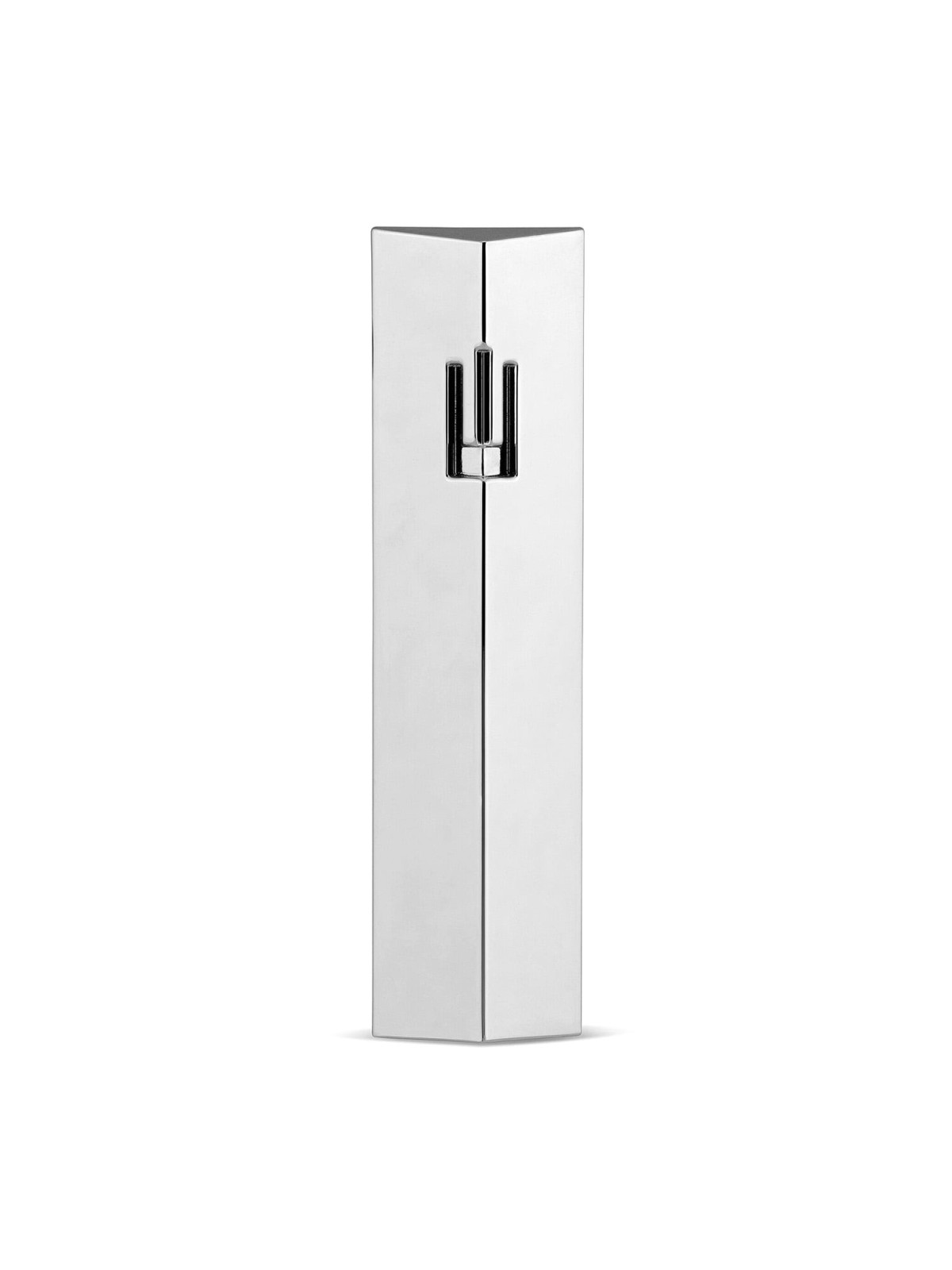 Large Silver-Plated Prism Mezuzah by Hazorfim