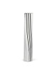 Sleek Silver-Plated Mezuzah with Flowing Vertical Inlay Lines by Hazor