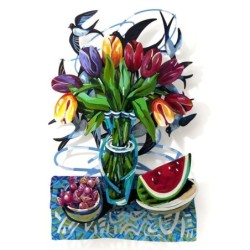 David Gerstein Limited Edition Hand Painted Wall Sculpture - Spring in