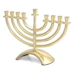 Classic Silver or Gold Plated Hanukkah Menorah