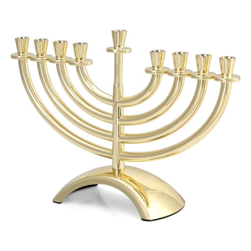 Classic Silver or Gold Plated Hanukkah Menorah