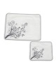White Tallit and Tefillin Bag Set With Elaborate Floral Design