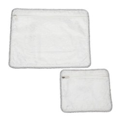 White Tallit and Tefillin Bag Set With Elaborate Floral Design