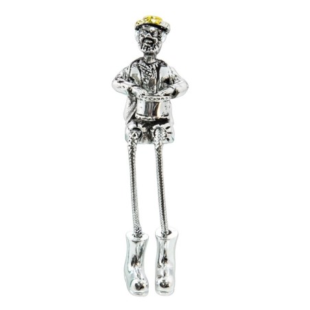Silver-Plated Shelf Drummer Figurine with String Legs